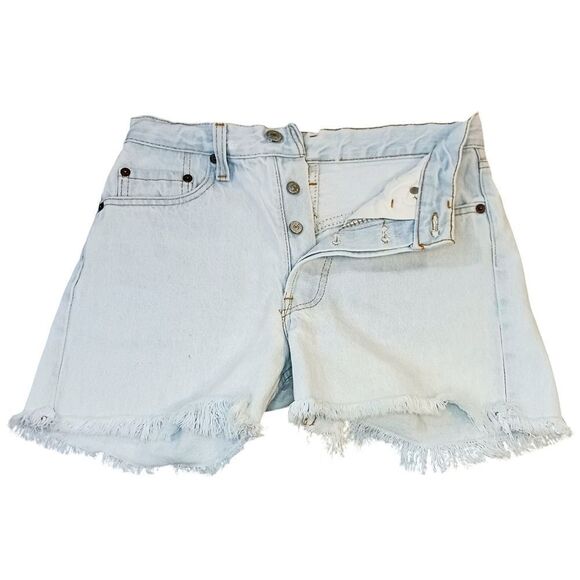 Vintage LEVI'S Rare 80's Cutoff Jean Shorts Original 501 Button Fly 1984 Fit 28 - Picture 2 of 13